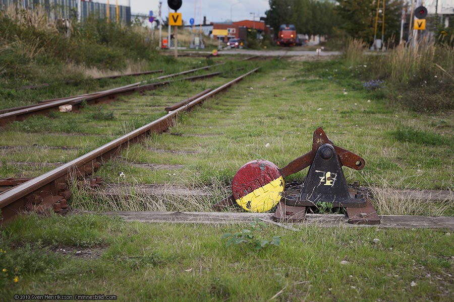 Malmö-Limhamns järnväg kallad sillabanan, Ett uppgivet växelklot. Gamla Malmöbilder av Sven Henriksson, minnesbild.com
