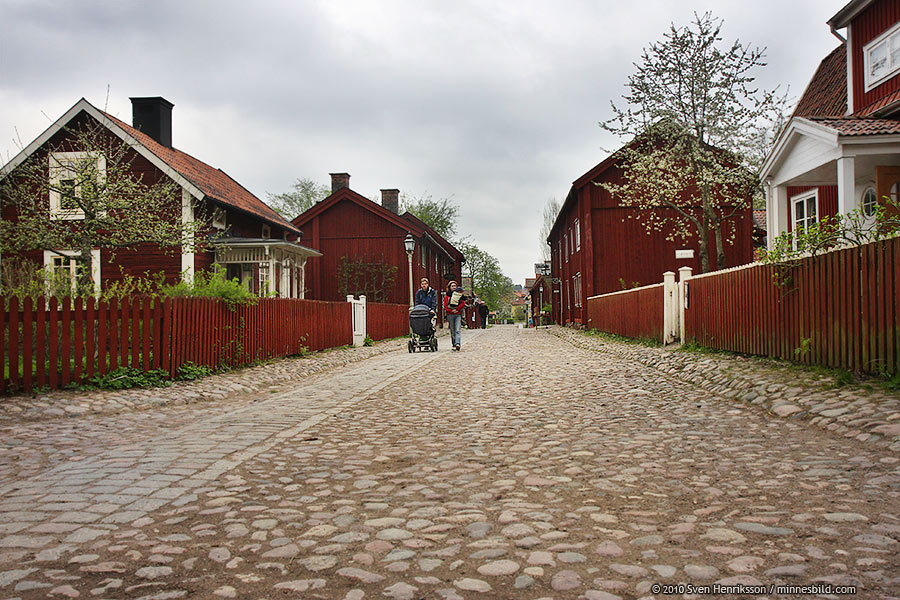 Kullerstensgata i Gamla Linköping, Foto: Sven Henriksson minnesbild.com